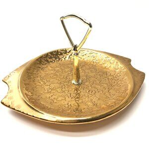 Vintage Park Ave China USA 22 kt. Gold Plated Covered Trinket Candy Nut Dish EUC